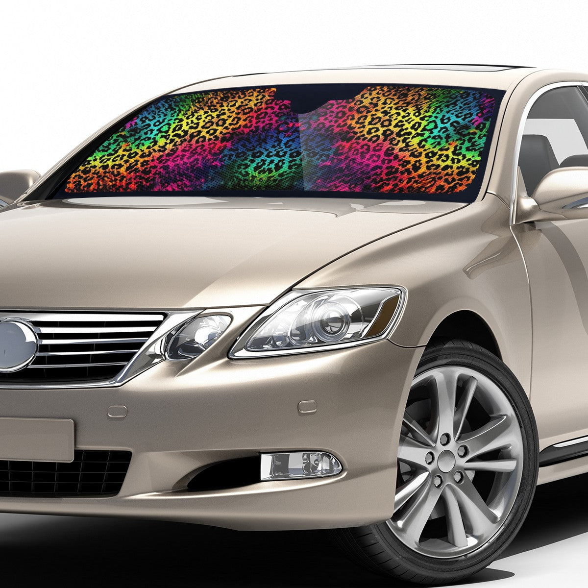 Bright Leopard Skin Print Auto Sun Shade - Car Shade for Vehicle Windscreen Shield Sun Covers