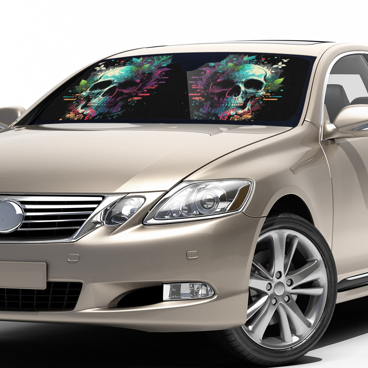 Paint Skull Blue Auto Sun Shade - Car Shade for Vehicle Windscreen Shield Sun Covers