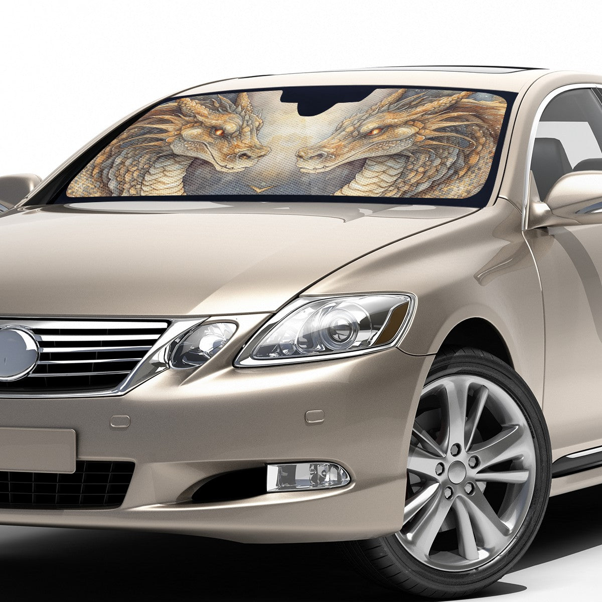 Golden Dragon Auto Sun Shade - Car Shade for Vehicle Windscreen Shield Sun Covers