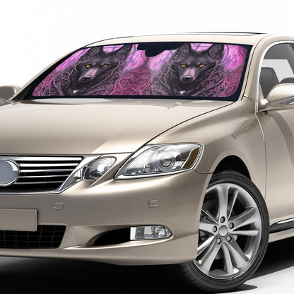 Wolf Midnight Purple Auto Sun Shade - Car Shade for Vehicle Windscreen Shield Sun Covers