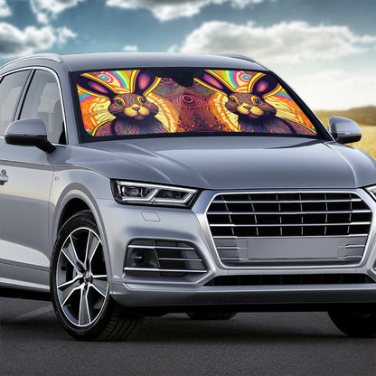 Psycho Rabbit Auto Sun Shade - Car Shade for Vehicle Windscreen Shield Sun Covers